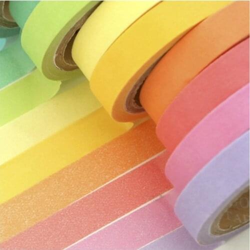 Paper Masking Tape Rainbow Sticky Decoration-DIY Handmade Cute Grid Stripe Washi Tape Adhesive Scrapbooking Planner Stationery