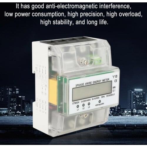 Digital 3-phase 4 Wire DIN-Rail Electric Meter Electronic KWh Meter Power Meter Discount