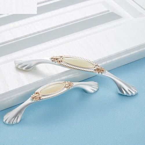 Door Dresser Hardware Knurled White Bronze Zinc Alloy Ceramic Nordic Style Cupboard Drawer Handle Kitchen Cabinet Pull