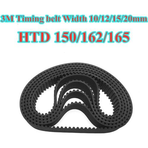 Arc HTD 150/162/165 3M Timing belt Pitch length 150/162/165mm Width 10mm 12mm 15mm 20mm Teeth 50 54 55 Rubber closed-loop