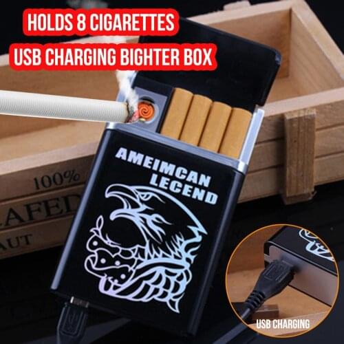 Electric Cigarettes Box Lighter Electric Usb Charging Rechargeable Flameless Clamshell Box Lighter Camping To Make A Fire