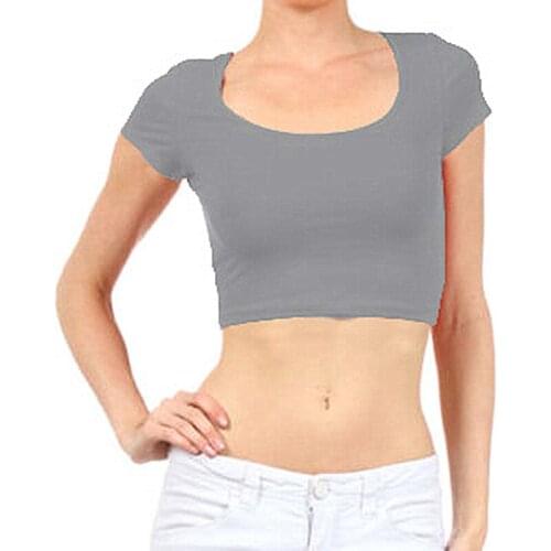 2018 T-shirt Womens Short Sleeve Breathable Clothing Female Cotton T Shirt Crop Tops Casual Lady Top Tees