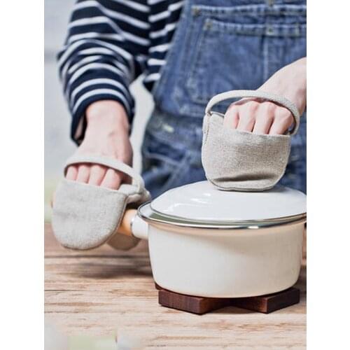 Cotton Oven Mitts Thickened Heat Resistant Fingertips Oven Microwave Oven Mitt Ideal for Handling Hot Kitchen, Bakeware Items