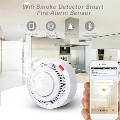 Intelligent WiFi Smoke Alarm Smoke Detection Sensor APP Remote Control Detector Smart Home Remote Control