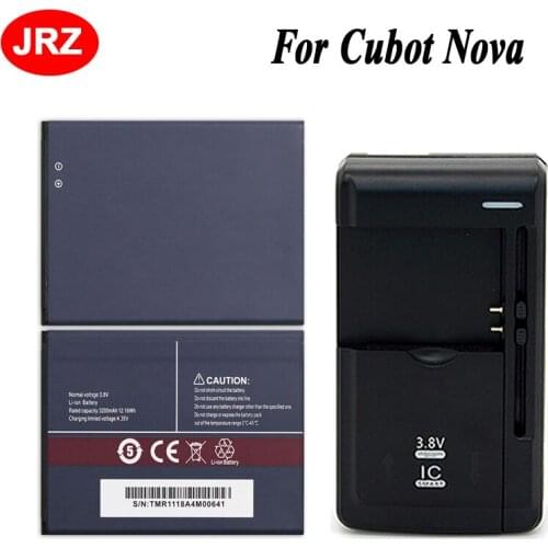 JRZ LOT=2PCS+Charger Cubot Nova Phone Battery For Cubot Nova 3200mAh Hight Capacity Replacement Batteries