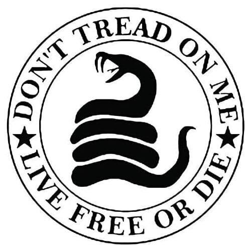KCD Don't Tread On Me Live Free Or Die Vinyl Decal Sticker|Walls Cars Trucks Vans Laptops|Black|5.5 in|KCD735B
