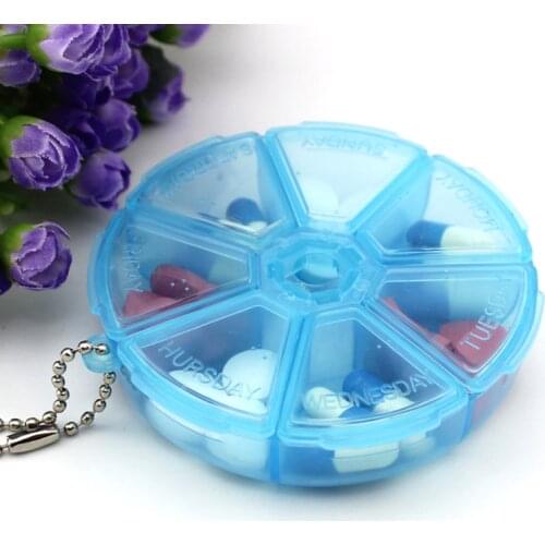 1 PCs Weekly Rotating Pill Box Travel Pill Case Splitter Pill Organizer Medicine Box 7 Day Pill Cutter Tablet Container
