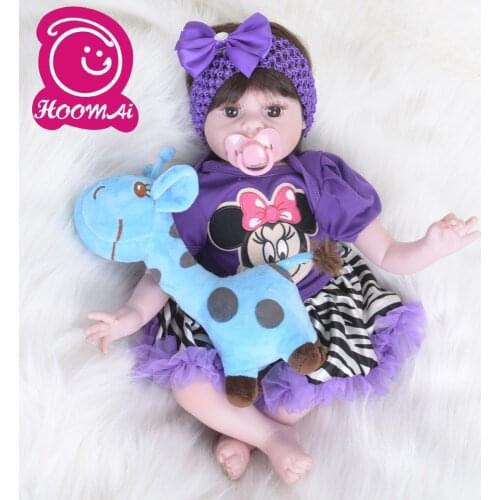 55CM Reborn Dolls Toys Soft PP Cotton Stuffed Reborn Baby Doll Handmade Lifelike Sleeping Baby Doll Baby Girl Birthday Gift