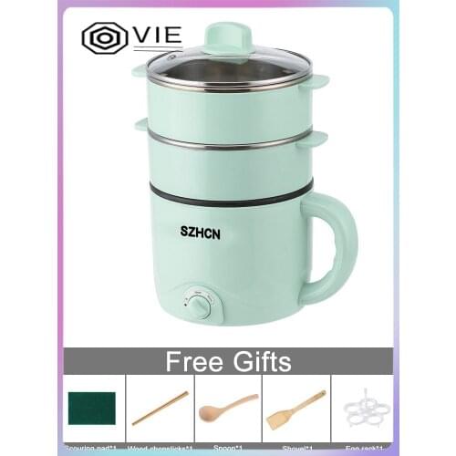 220V Mini Multifunction Electric Cooking Machine Household Single/Double Layer Hot Pot Multi Electric Rice Cooker Non-stick Pan