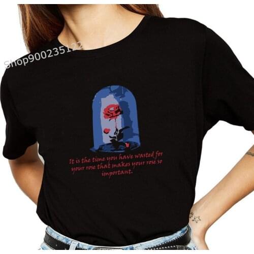 Fashion The Rose Women T-shirt Printed Little Prince Shirt Summer Tops Casual Short Sleeve Cartoon Tee Shirt Femme Clothing