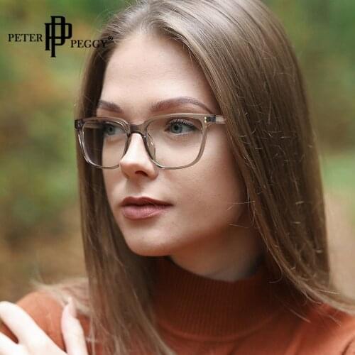 Fashion Computer Anti Bule Light Glasses Women Classic Square TR90 Spectacles Frame Transparent OPtical Glasses