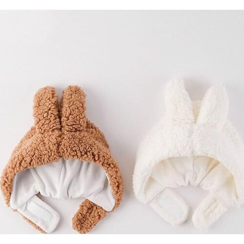 Soft Plush Baby Hat Winter Warm Fleece Cute Bunny Hat For Baby Boys Girls Bonnet Outdoor Ear Protection Kids Beanie Hat Bonnet