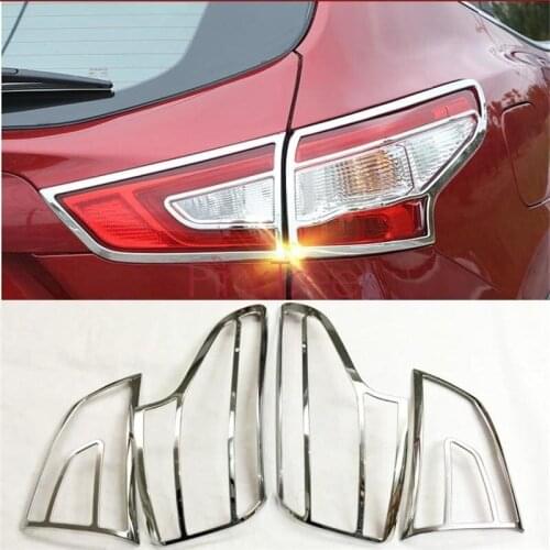 For Nissan Qashqai 2014 2015 2016 2017 ABS Chrome Tail Light Cover Rear Lamp Frame Trim Car Stying Tuning Accessories