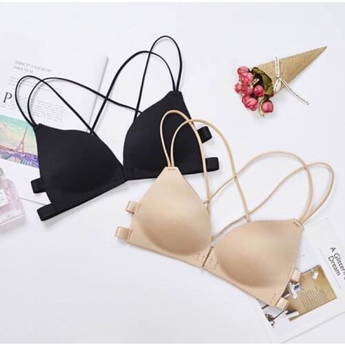 Invisible Bra Sexy Female Lingerie Seamless Pure Color 1Pcs Nylon Front Button Women Underwear