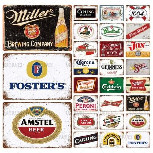 Beer Metal Sign Plaque Metal Vintage Pub Tin Sign Metal Plate Wall Decor for Bar Pub Club Man Cave Decorative Plates