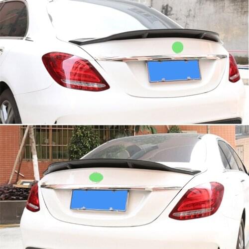 Use For Benz C Class W205 Spoiler 2015--2019 Year Sedan Glossy Black Real Carbon Fiber Rear Wing R Style Accessories Body Kit