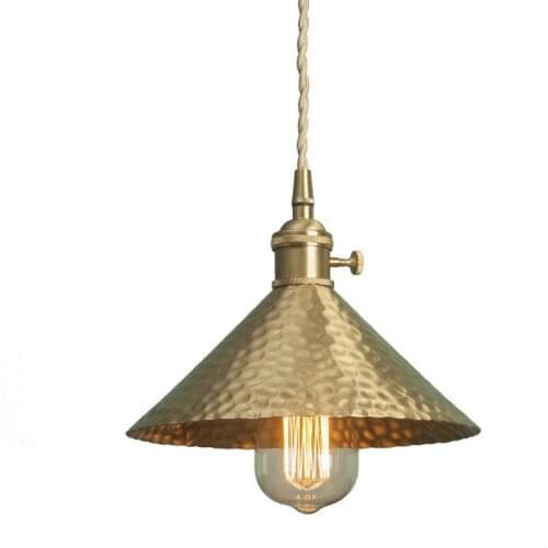 Retro Loft Style Pure Copper Droplight Edison Vintage LED Pendant Light Fixtures Antique Hanging Lamp Home Lighting Lampara
