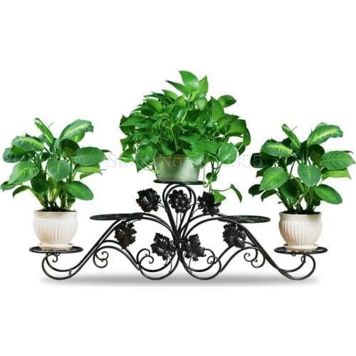 Balcony indoor Nordic flower shelf wrought iron balcony multi-storey floor-mounted simple living room floor pot rack