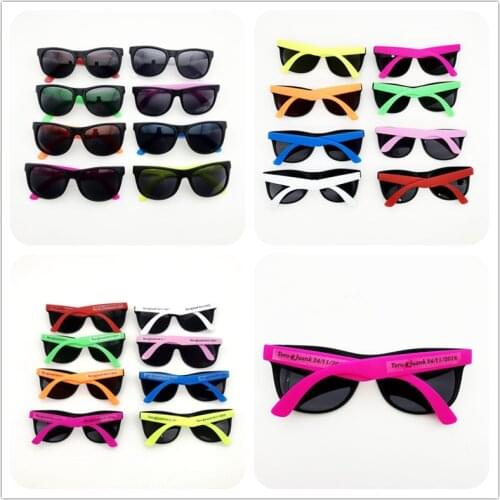 48 pairs/lot Customized Party Sunglasses Souvenirs Wholesale Unisex 80S Retro Style Bulk Wedding Favors Travel Party Favor Lot