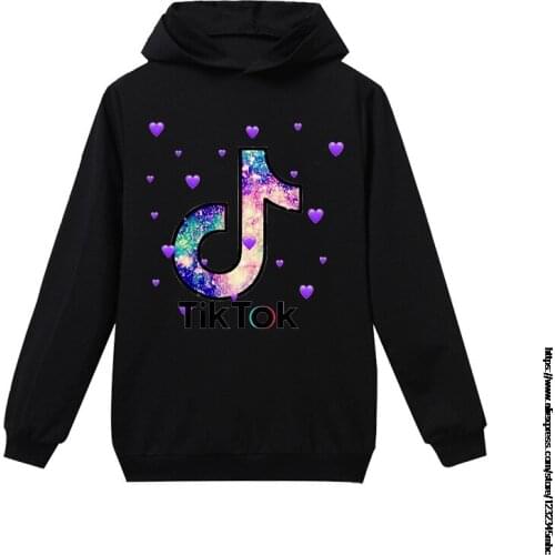 Kids Tik Tok Spring Autumn Boys anime Printed Hoodies Girls Streetwear Children Kids Clothes Baby Funny t-shirts Tops