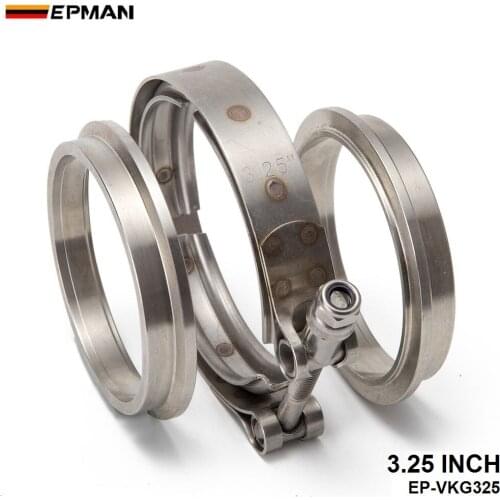 Epman GT45 Turbocharger 3.25" Turbo Downpipe Exhaust V-Band Clamps+Flange EP-VKG325
