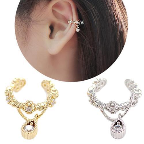 Punk Fashion Ear Cuff Rhinestone Cartilage Clip On Earring Non Piercing hot