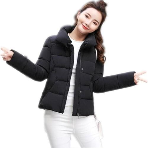 Long Sleeve Women Short Parkas Autumn Winter 2018 Fashion Casual Plus Size 4XL Down Cotton Jacket Padded Warm Winter Coats Q615
