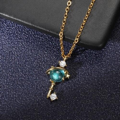 Multicolor Moonstone Key Necklaces For Women Wedding Jewelry Stainless Steel Celestial Star Planet Necklaces Collier Femme 2021