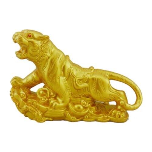 Golden Kaiguang imitation pure copper furnishings bronze zodiac gold tiger up the mountain tiger fortune crafts home decoration
