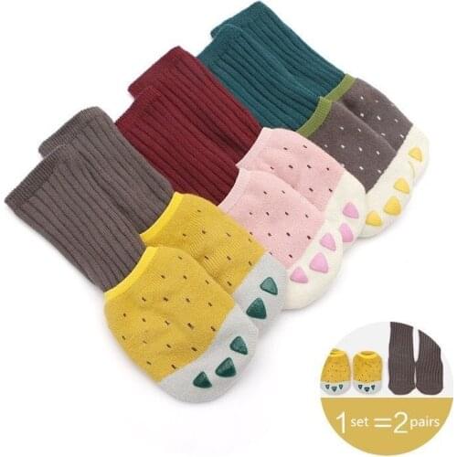 1 set Winter Autumn Thicken Cotton Baby Home Socks Cartoon Boys Girls Anti Slip Socks Children Floor Kids Socks 0-5Y