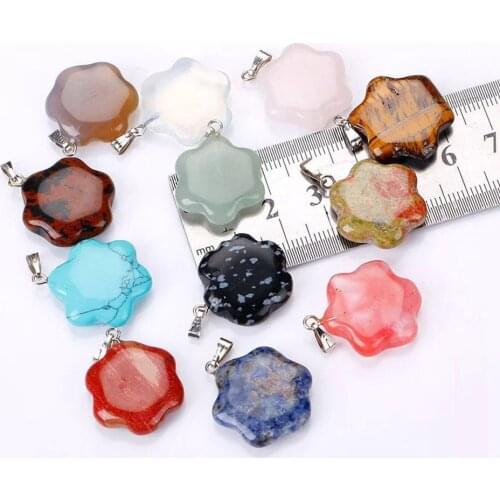 1Pcs Fashion Mixed Natural Stone Pendant Charms Pendants Necklaces For DIY Accessories Making