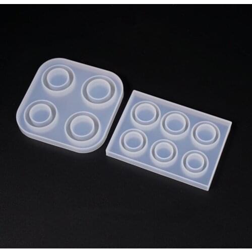 1PCS Translucent Round Ring Silicone Mold DIY Jewelry Making Tool Moulds UV Epoxy Resin Decorative Craft
