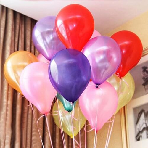 10 inch 10pcs Glossy Metal Pearl Latex Balloons Thick Chrome Metallic Colors helium Air Balls Globos Birthday Party Decor