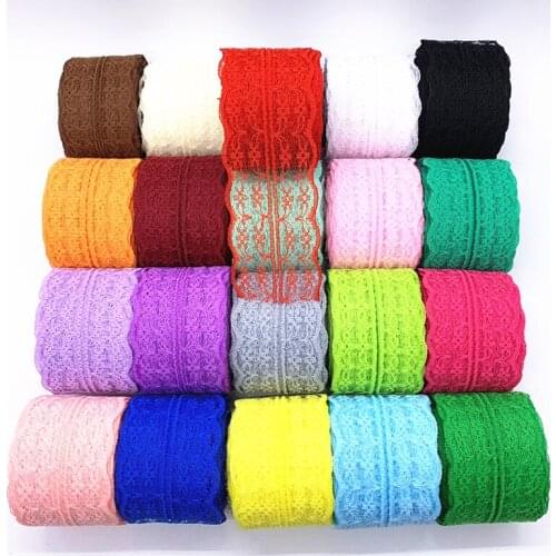 10M/Roll 45mm Colorful Non-Stretchy Hollow Out Floral Embroidered Lace Tape Christmas Wedding Birthday Party Gift Wrapping Lace