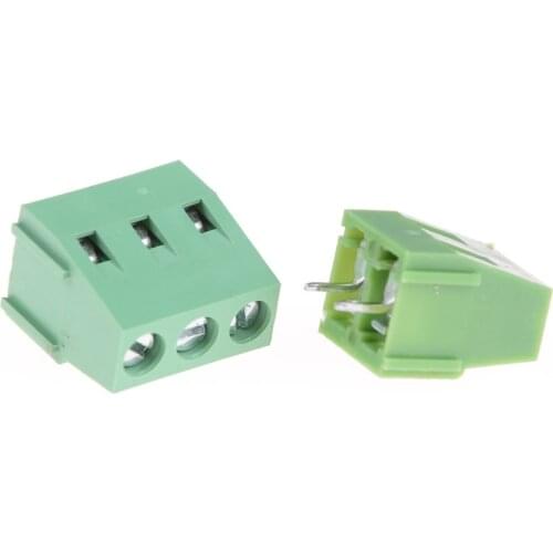 10Pcs/lot 5mm Pitch Screw Terminal Connector 2 Pin 3 Pin Straight Leg KF128 Copper Green PCB Terminal Blocks