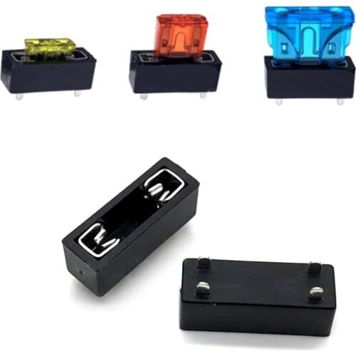 10PCS Universal Car Fuse Holder PCB Panel Mount Insurance Blocks Micro Mini Medium Small Safety Terminals