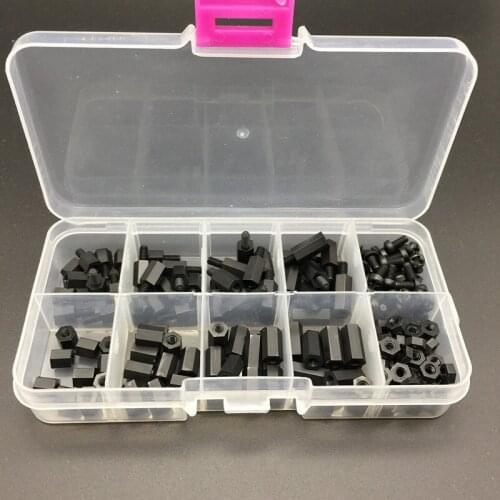 180Pcs/lot M3 Female Male Hex Nylon Standoff Spacer Column For PCB Motherboard Fixed Plastic Spacing Screws Set