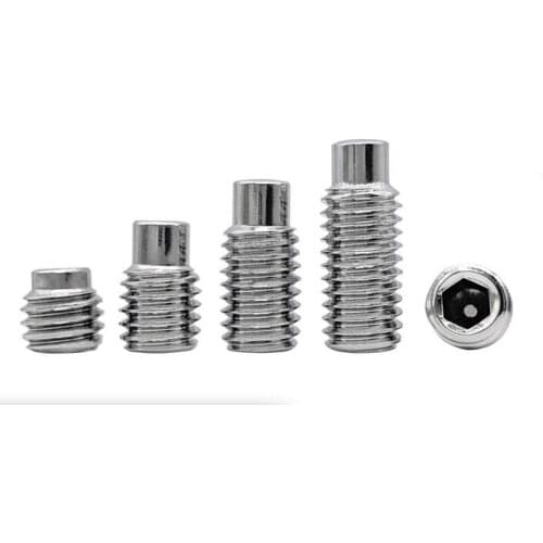 20-50Pcs M3 M4 GB79 Stainless Steel Hexagon Socket Convex End Set Screw DIN915 Cylinder End Machine Screw