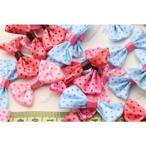 250pcs Pin Up Style mixed colors Polka Dot Satin Bows- 48mm DIY Jewelry decor, scrapbook, hair accessory