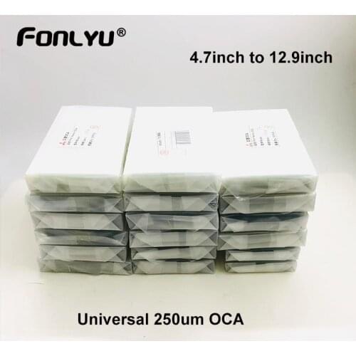 50pc 250um Universal Size OCA 5 5.5 6.0 6.3 6.5 6.6 6.8 7.0 7.9 For Mitsubishi Can Cut For Any Phone Optical Clear Adhesive Film