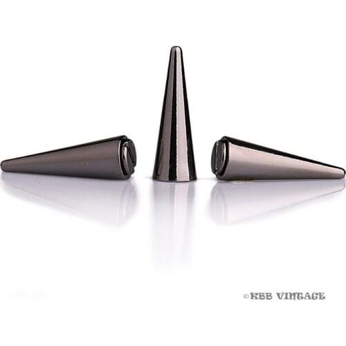 50pc Metal Punk Spikes Gothic Cone Stud Screwback Large 1 1/8'' High-quality Gunmetal