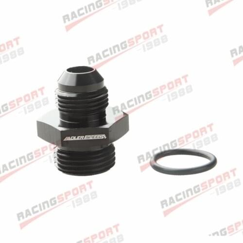 AN8 AN-8 Male Flare To AN10 AN-10 Straight Cut O-Ring Fitting Aluminum Black