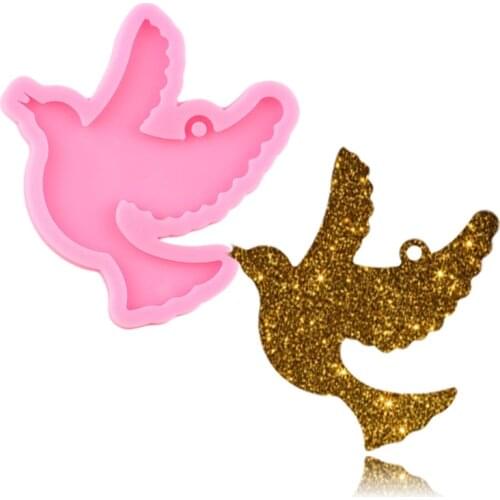 Shiny Glossy Pigeon Silicone Mold Birds Epoxy Resin Craft Keychain Molds DIY Handmade Necklace Charms Making Jewelry ​Mould