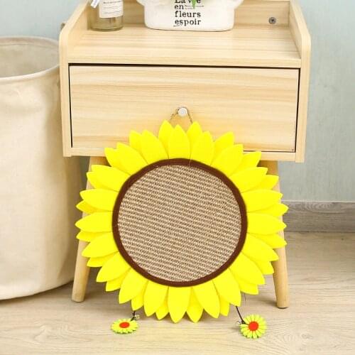 Sunflower Cat Scratching Interactive Toys with Bell Multifunctional Kittens Sleeping Mat Sisal Rope Grinding Claw Pet Supplies