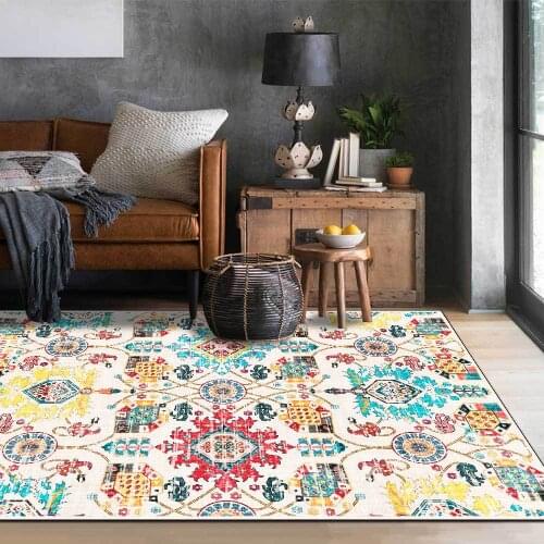 Morocco Style Living Room Area Rugs Retro Persian Colorful Geometric Sofa Table Non-Slip Floor Mat Kitchen Hallway Bath Carpet