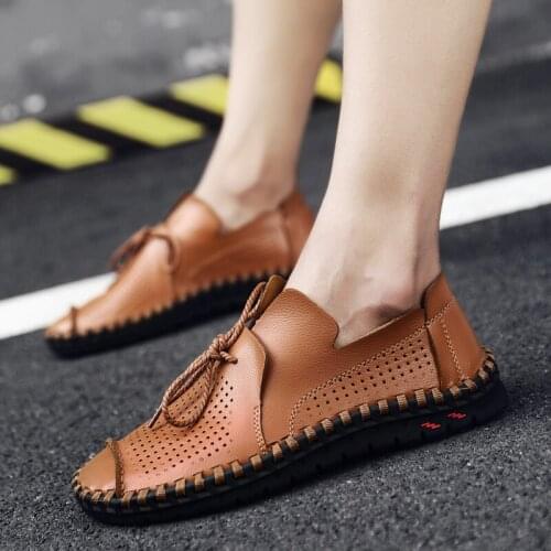 Summer Microfiber Leather Mens Flat Walking Shoes Man Driving Loafer Male Moccasins Footwear Outdoor Sneakers Plus Size 38-50