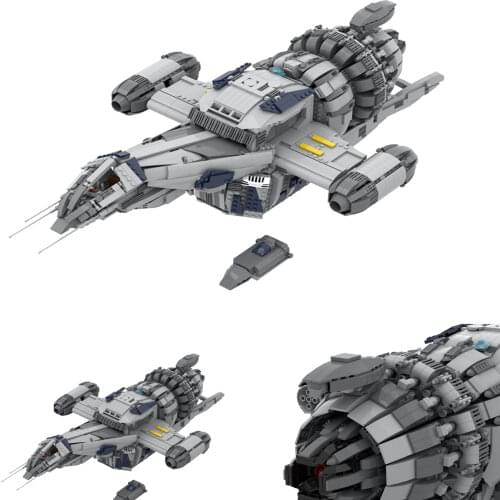 MOC Interstellar Battle-ship Spaceship Space Block Set Series War Spaceship Creative Aircraft Bricks Model Childrens Toys Gifts