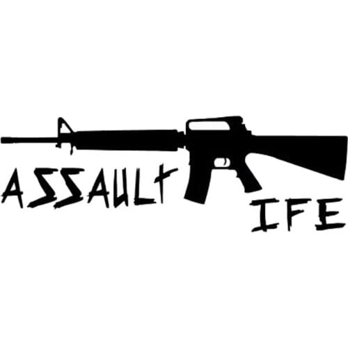 LLY-1756 Personality Car Styling Assault Life Gun Modeling Car Stickers PVC Fashion Auto Motorcycle Sunscreen Waterproof Decals