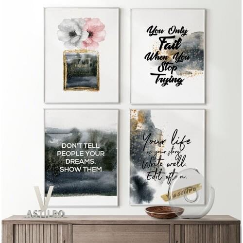 Perfume Watercolor Print Poster Fashion Illustration Wall Art Canvas Painting High Quality Living Room Decor Wall Stickers Gift