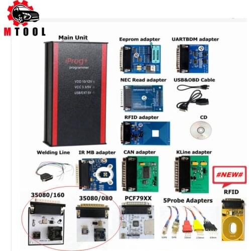 IProg Programmer V86 Newest With 5pcs Probe adapter without soldering Full Adapter Full Version IMMO Mile-age Airbag